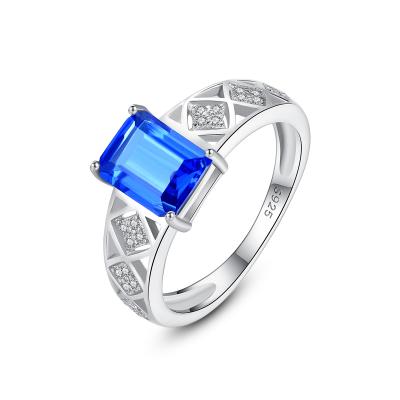 China Modern European Blue Zirconia Lead Free Nickel Free Ring With Stones For Women by Daidan Gem Stone Ring Women Ring for sale