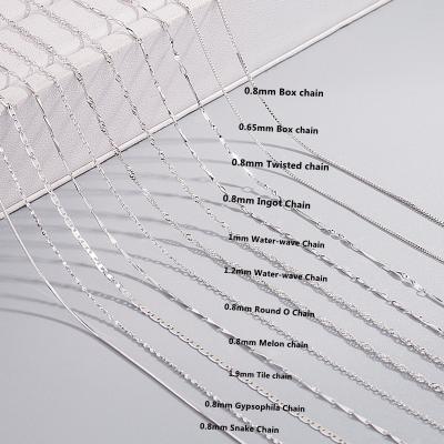 China Daidan Wholesale 0.65-1.2Mm Clavicle CLASSIC Sterling Silver Necklace 925 Twisted Box Chain Women Snake Chains for sale