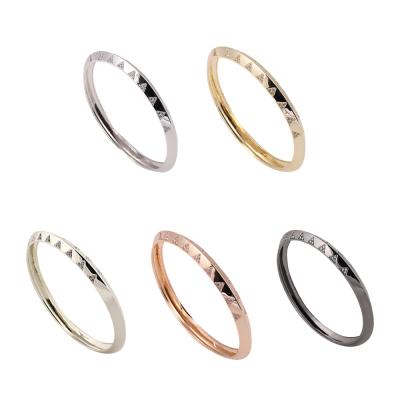 China Daidan FASHIONABLE 18K Gold Plated Bracelets Bangles Women Jewelry Triangle Zircon Charm Bracelet Colorful Brass Bracelet for sale