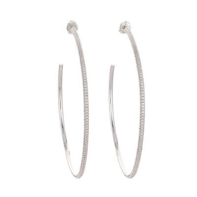 China FASHIONABLE Direct Manufacturer Big Hoop Brass Earrings Stud Earring With Stone for sale