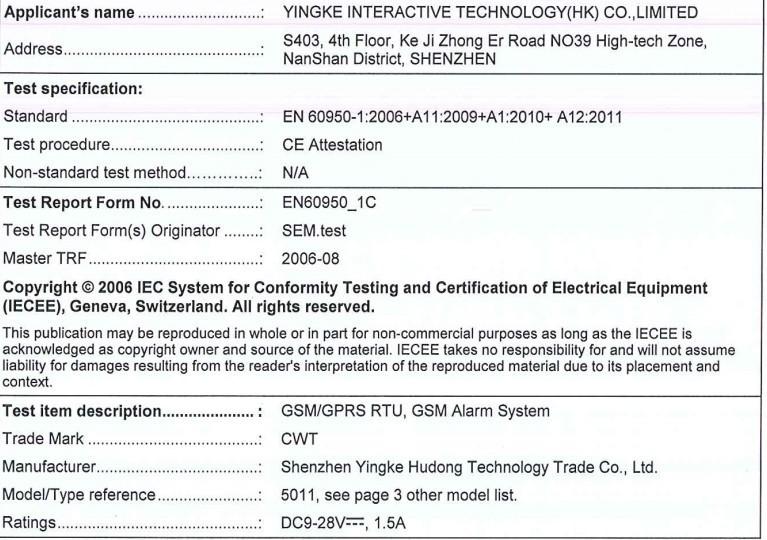 LVD report - CWT (HK) Co., Limited