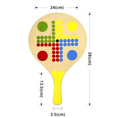 China Beach Ball Racket Set Wooden Paddle Wooden Rackets Custom Made Beach Ball Bat Beach Tennis Racket Set for sale