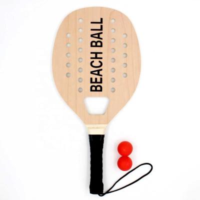 China Beach Ball Racket Set Custom Printing Wooden Pickleball Paddles Set for sale