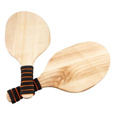 China Excellent Sales Wooden Racket Wood Paddle Tennis Promotional Beach Tennis Wooden Bat for sale