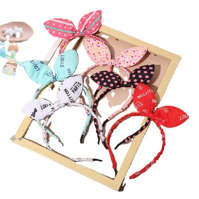 China 2021 new Korean soft hair accessories fabric rabbit ears bow headband main factory direct sales for sale