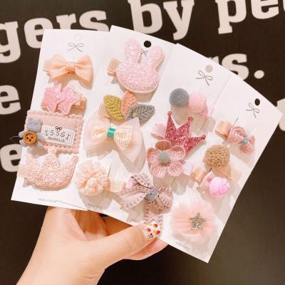 China New Arrival Fashion Kids Hairpin Modern Cute Card Pink Set Eco-friendly Hair Clip Pins For Young Girl for sale