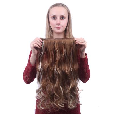 China Multi-styles Realistic Long Wig Piece Curly Hair Five-card One-piece Wig Hair Extension Piece for sale