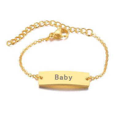 China Trendy Custom Jewelry For Baby Gift Personalized Name Bracelet Bangle 18K Gold Bangle For Baby Jewelry for sale