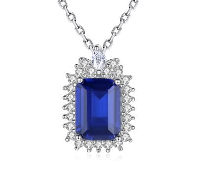 China Fashionable Drop Shipping On Stock 925 Silver Jewelry Sapphire Accessories Jewelry Women Necklace for sale