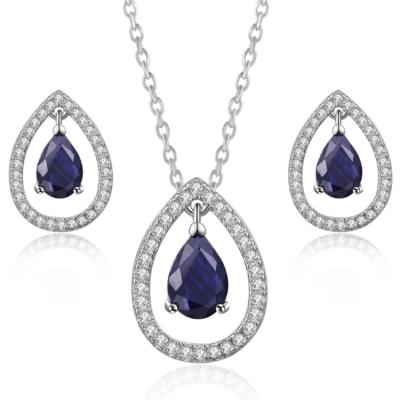 China Fashionable High Quality Water Drop Design Jewelry 3pcs Wedding Jewelry Sets Necklaces And Earrings Jewelry Sets for sale