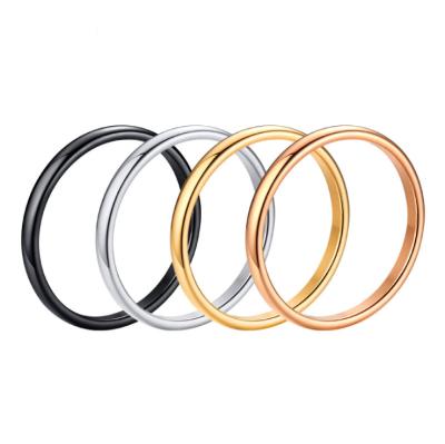 China Fashionable Multiple Colors Stainless Steel Ring Plain 18K Gold Plated Stainless Steel Ring Ring Black Stainless Steel for sale