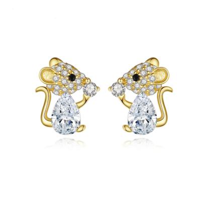 China FASHIONABLE Watches Jewelry Earwear Mouse Style Lightweight Cut Stud Earrings 925 for sale