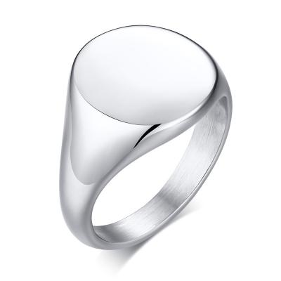 China Trendy Ring Jewelry Women Stainless Steel Ring Blanks Personalized Custom Signet for sale