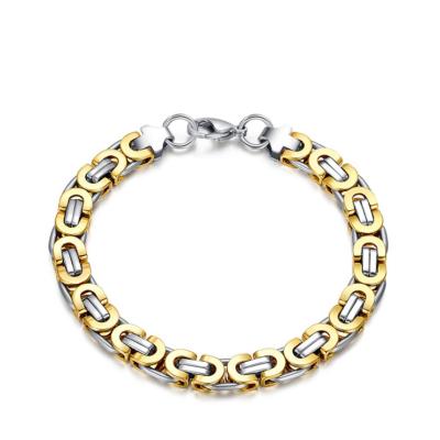 China TRENDY For Mens Hip Hop Stainless Steel Bracelet Gold Stainless Steel Wholesale Men's Bracelet for sale