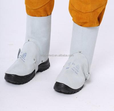 China Best price grey leather gaiter of welding Spat for work shoe cover with CE for sale