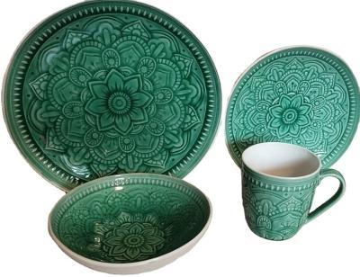 China Viable Hot Sale Wholesale Cheap Crunch Dish Luster Ceramic Dinnerware Sets Dinner Set for sale