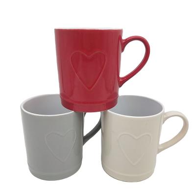 China Cheap Viable Hot Selling Wholesale Creative Color Decorate Coffee Mug Heart Cup Heart Shaped Mug for sale