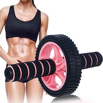 China High Quality Steel + PU Abdominal Roller Trainer Training Ab Wheel Roller + Tape For Home Gym For Man Or Women for sale