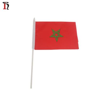 China China Supplier 14*21cm Wholesale FLYING Custom Polyester Morocco Flag For Sale Hand Shaking Flag Banner Flying Flag for sale