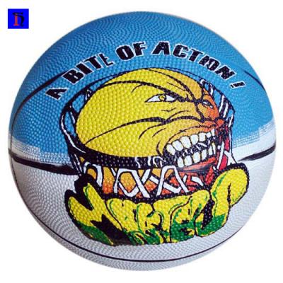 China Durable Cartoon Printed 8 Panel Professional Grade 7 Natural Rubber Basketballs for sale