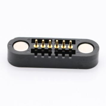 China PCB Direct Selling Price 6pin Females Gold Plating Battery Spring Rod Pogo Male Connector for sale