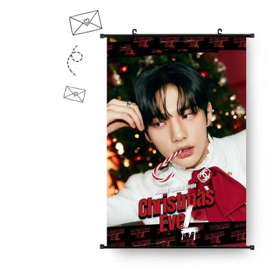 China KPOP wholesale KPOP idol stray children's Eve Hanging picture Photo Tapestry Fabric Christmas poster for sale