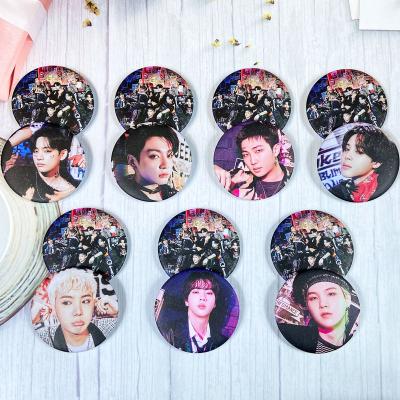 China 2022 Kpop Idol 2pcs/set Bangtan Boys' Greetings Brooch Pin Badge Button Magnetic Wholesale for sale