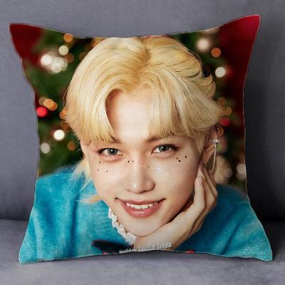 China Wholesale KPOP idol stray kids PORTABLE Christmas EveL Pillowcase Cushion Cover for sale