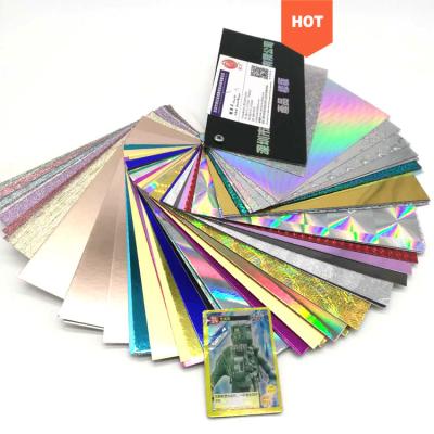 China Custom Gold Holographic Plastic Pvc Logo Memory Paper Tarot Card Game Printing Paper Gold Playing Cards Flash Art Paper Sale for sale