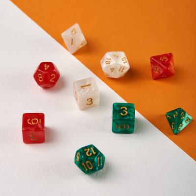 China New Design Plastic Printed Colorful Die Cuts RPG Dnd Polyhedral Shape Custom Cut Out For Game for sale