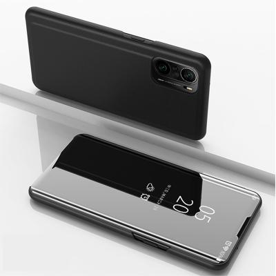 China Clear View Flip Electroplate Case Mirror Stand Case Newest Model Plated Electroplate Smart Flip Cover Mobile Phone Para F-3 Mirror Case For Xiaomi Poco for sale