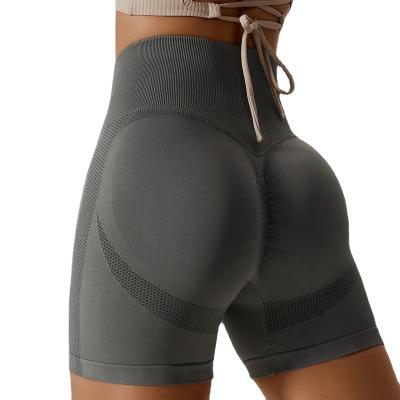 China European and American Peach Seamless Hip Lifting Yoga Pants High Waist Fitness Tight Running Sports Seamless Shorts for Girls for sale