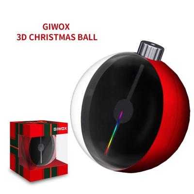 China ABS 2021 GIWOX HOLOBALLO Colorful 3D Christmas Ball Ornaments Led Hologram Fan Christmas Lights For Projection Lights for sale