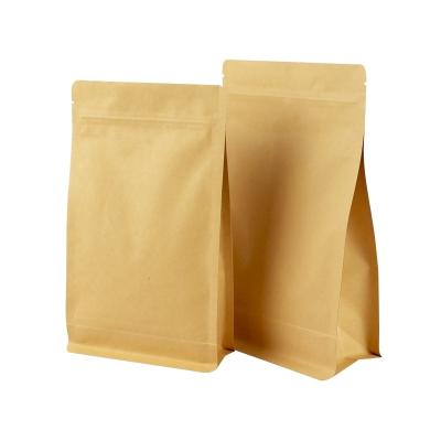 China Recycled Doypack Brown Kraft Paper Materials White Ziplock Stand Up Pouches Food Packaging Zipper Bags for sale