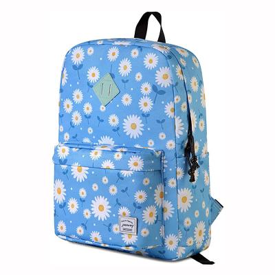 China Stylish Waterproof Casual Backpacks Leisure Printing Colorful Daypack Teenagers rpet Rucksack Bag With Bottle Side Pockets for sale