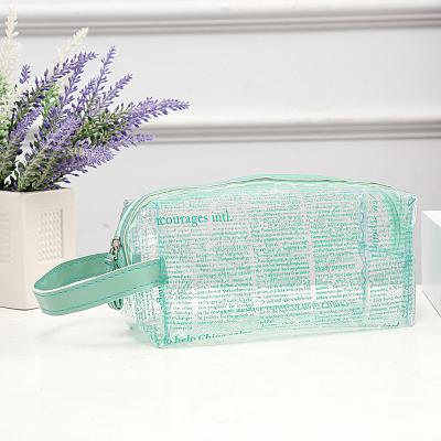 China Lady's Hologram Fashion Clear Toiletry Bag Fashion Small PVC Waterproof Transparent Cosmetic Bags Toiletry Pouch for sale