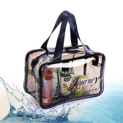 China Fashion PVC Toiletry Bag Custom Waterproof Clear Makeup Organizer Transparent Logo Cosmetic Bags for sale