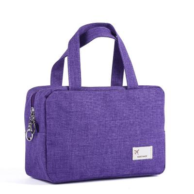 China Wholesale Fashion Cosmetic Bags Custom Portable Women Men Purple Travel Makeup Pouch Toiletry Cosmetics Bag for sale