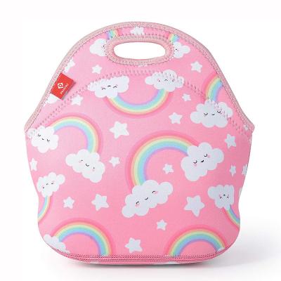 China Fashion Neoprene Lunch Bag Insulated Kids Children Students Girls Cartoon Soft Reusable Cooler Tote Lunch Bags for sale