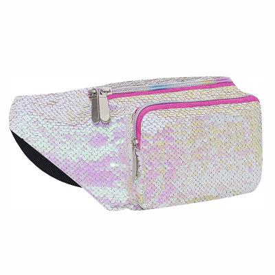 China Reflective Rainbow Sequin Waist Travel Bag Fanny Pack Girl Sport Glitter Waterproof Men Women Waist Bags Water Proof for sale