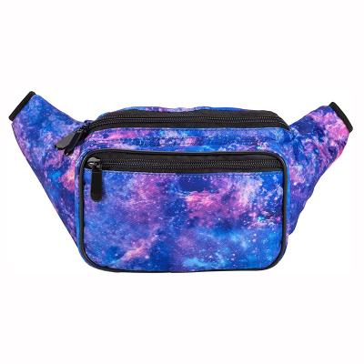 China Cute Water Proof Leisure Waist Bag Fashion Water Resistant Women Men Sport Starry Galaxy Sky Fanny Pack Waist Bag for sale