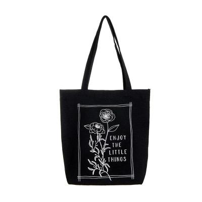 China Custom Foldable Packaging Handled Cotton Shopping Bag Women Grocery Handbag Cotton Shopping Bags Printed Logo for sale