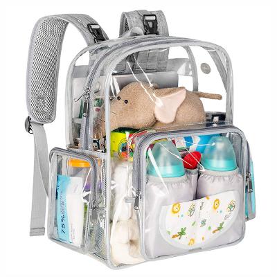 China Wholesale Waterproof Diaper Backpack Unisex Outdoor Heavy Duty Clear PVC Diaper Bag Water Resistant Diaper Bags for sale