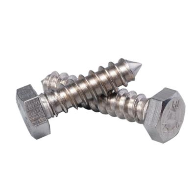 China HEX 304 Stainless Steel Wood Screw DIN571 Wood Screw Hex Head Bulk Packing M6 M8 M10 M12 for sale