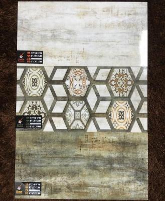 China Villa 3D Glazed Ceramic Tile Beautiful Metallic Beige Wall Tiles 300x600mm for sale