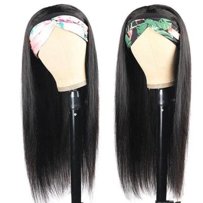 China Mink Brazilian Cuticle Aligned Straight Pre Plucked Headband Wig Hair Band None Lace Natural Straight Wig Hair In Stock for sale