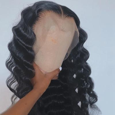 China Yeswigs Hd Wholesale Brazilian Virgin Hair Raw Lace Front Wig Human Hair Deep Wave Curly Transparent Full Lace Frontal Wig for sale