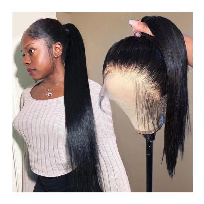 China Mink Brazilian Cuticle Aligned Straight Pre Plucked Hair Full Hd 360 Lace Frontal Wig Transparent Lace Front Wigs For Black Women for sale