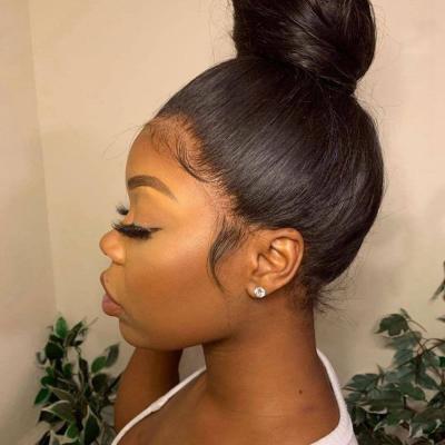 China Straight Transparent Full Lace Front Wig With Baby Hair Virgin Hair 360 Hd Raw Peruvian Straight Lace Front Wig For Black Women for sale