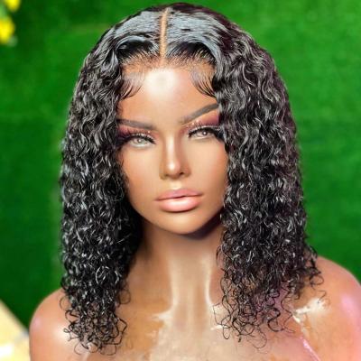 China Yeswigs Deep Wave Full Hd Lace Front Wig Raw Indian Cuticle Lined Virgin Deep Wave Short Bob Wig Human Hair Lace Frontal Wig For Women for sale